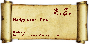 Medgyessi Eta névjegykártya